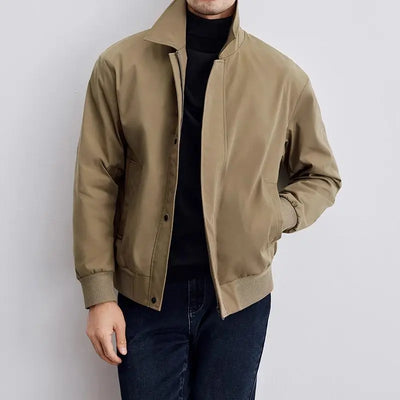 Men’s Jacket – Relaxed Fit – Classic Collar – Button Front – Ribbed Cuffs – Side Pockets