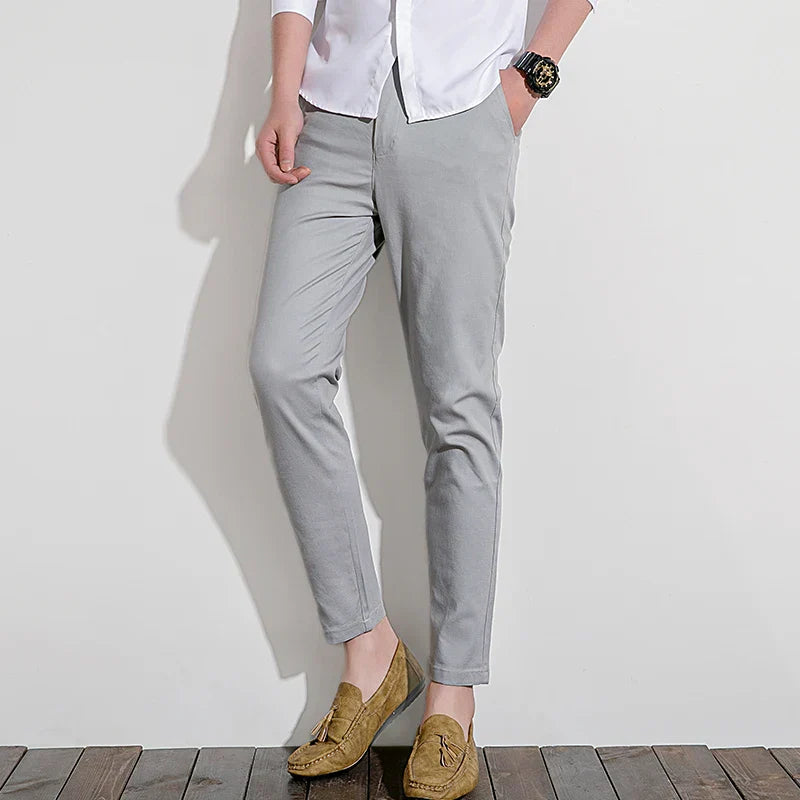 Men’s Chino Pants – Slim Fit – Zip Fly – Full Length Versatile Style