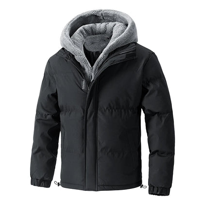 Men's hooded fleece-lined parka jacket