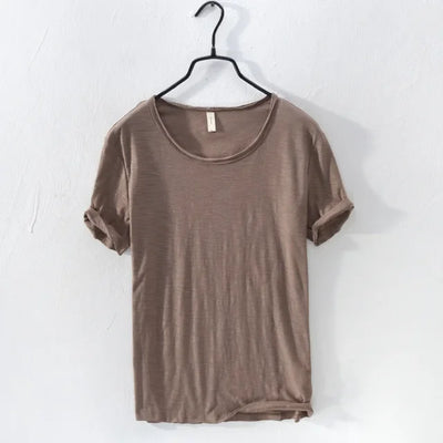 Men’s T-Shirt - Slim Fit - Crew Neck - Rolled Sleeves Casual Wear