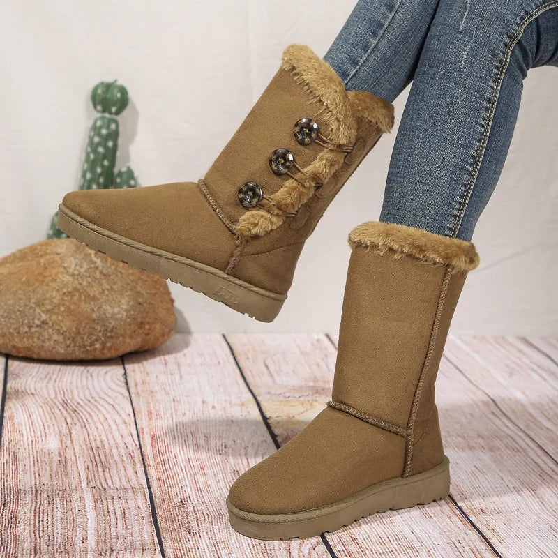 Trendy winterbooties met knoopaccenten voor dames