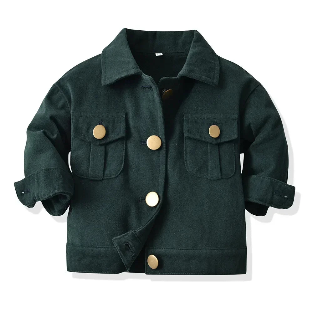 Children's long sleeve candy-colored denim jacket for autumn