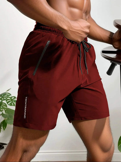 Men’s Athletic Shorts - Lightweight Moisture-Wicking - Stretch Fabric - Zip Pocket