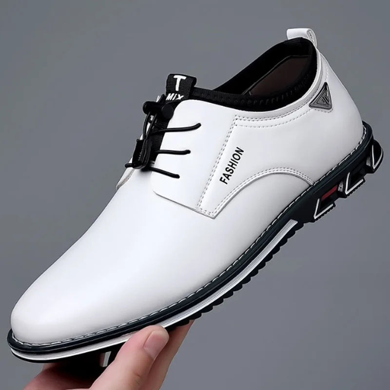 Men's casual lace-up shoes with pointed toe