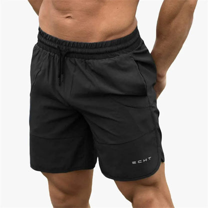 Men’s Athletic Shorts - Breathable Lightweight Fabric - Elastic Waistband with Drawstring - Mid-Thigh Length