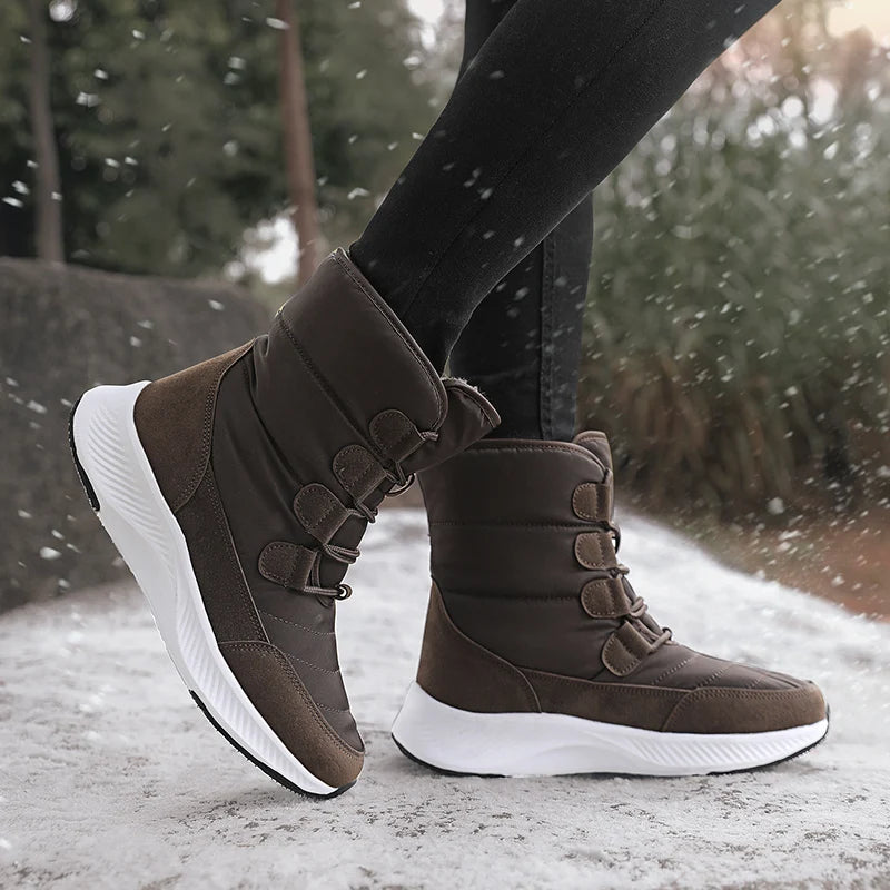 Women’s cozy plush lining combat boots