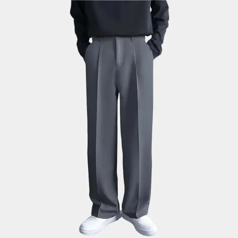 Men’s Trousers – Wide Leg – Relaxed Fit – Pleated Front – Lightweight Casual Wear