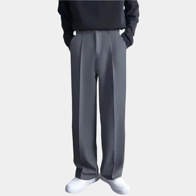 Men’s Trousers – Wide Leg – Relaxed Fit – Pleated Front – Lightweight Casual Wear