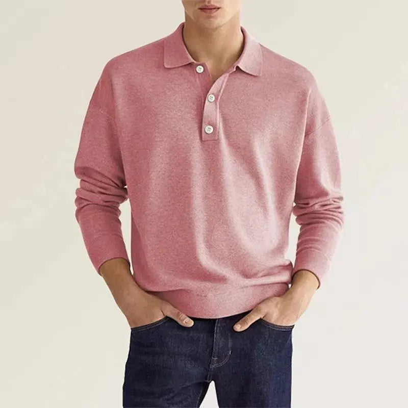 Polo shirt men’s long-sleeved slim fit