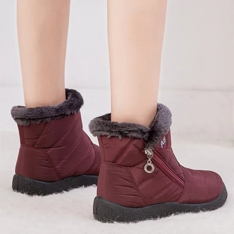 Fur-lined women's casual ankle boots