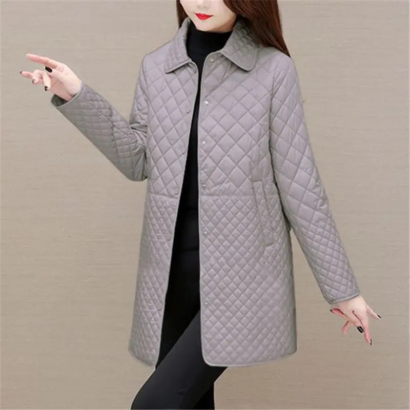 Women's winter checkered quilted jacket