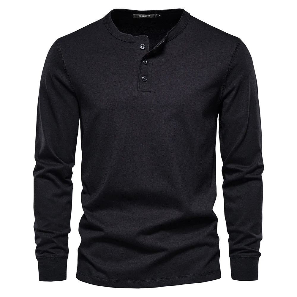 Men’s long sleeve collarless t-shirt