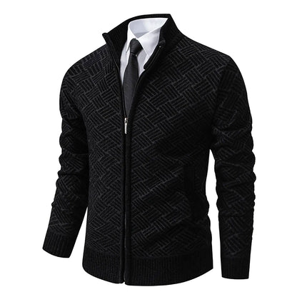 Men’s casual jacket with knitted sleeves