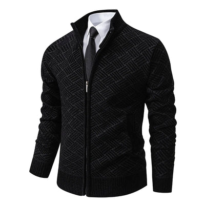 Men’s casual jacket with knitted sleeves