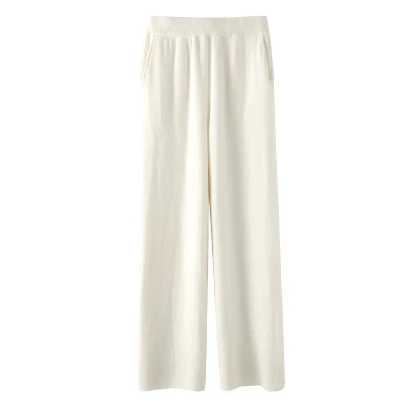 Women’s Sweatpants – Soft Fleece – Wide Leg – Elastic Waist – Full Length with Pockets