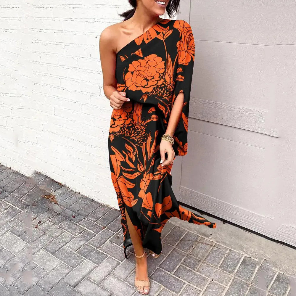 One-Shoulder Diagonal Dress