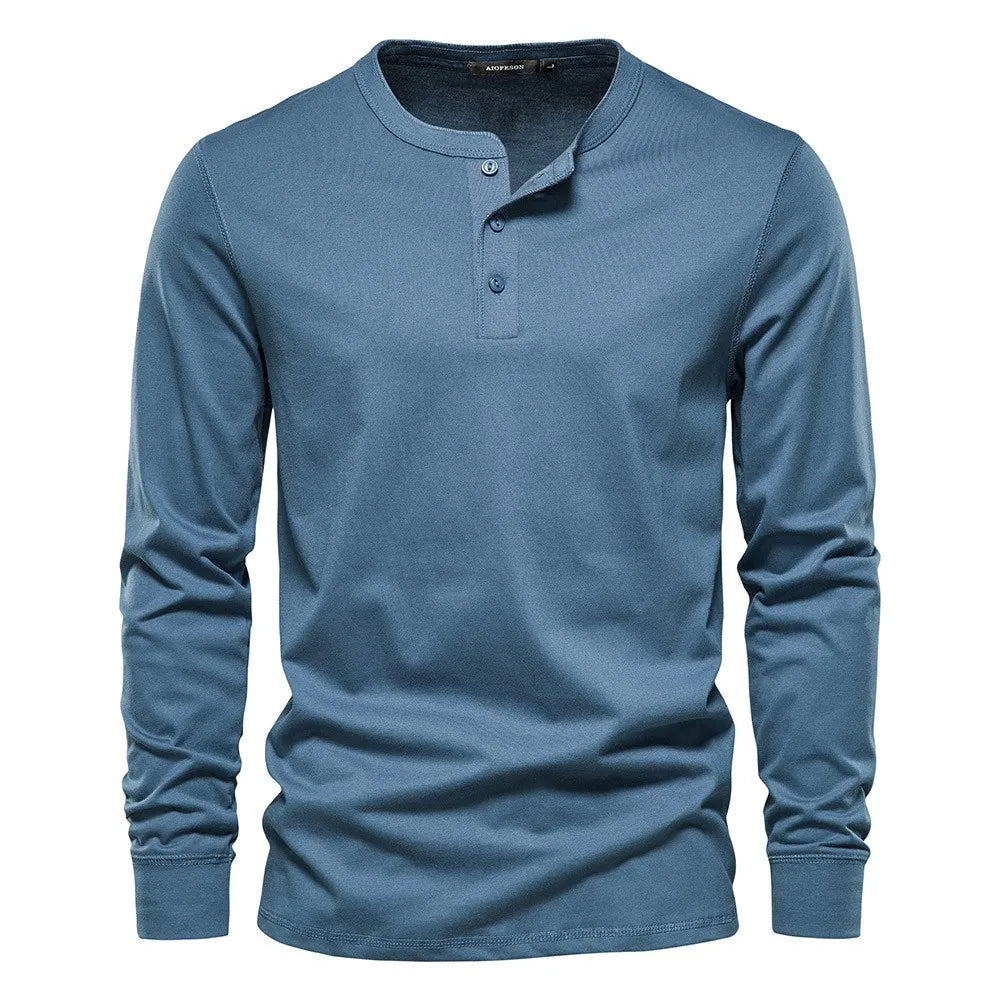 Men’s long sleeve collarless t-shirt