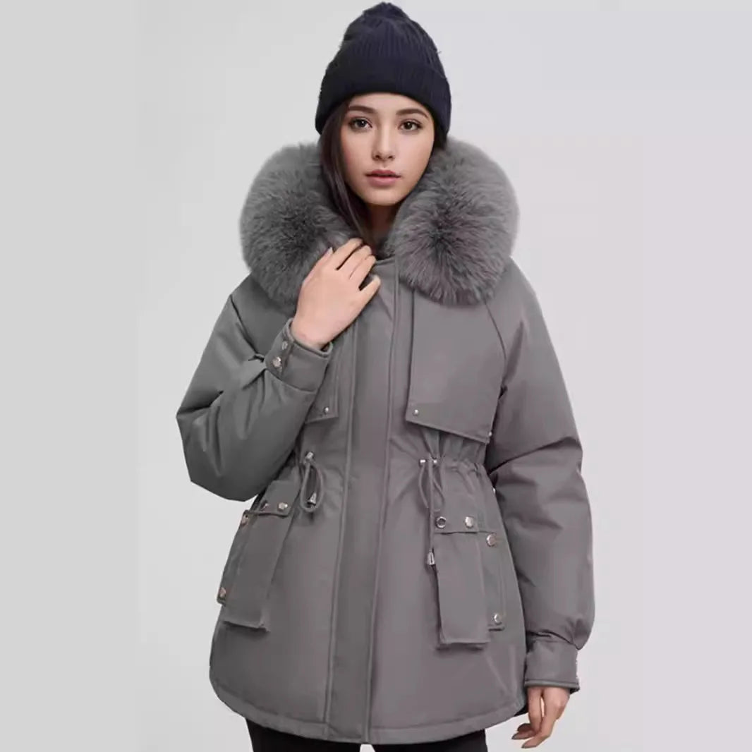 Women’s warm fur collar coat