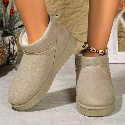 Women’s Ankle Boots – Suede Look – Fleece Lined – Supportive Sole – Casual Comfort