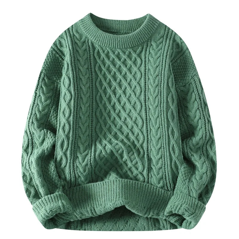 Men's warm cable knit sweater