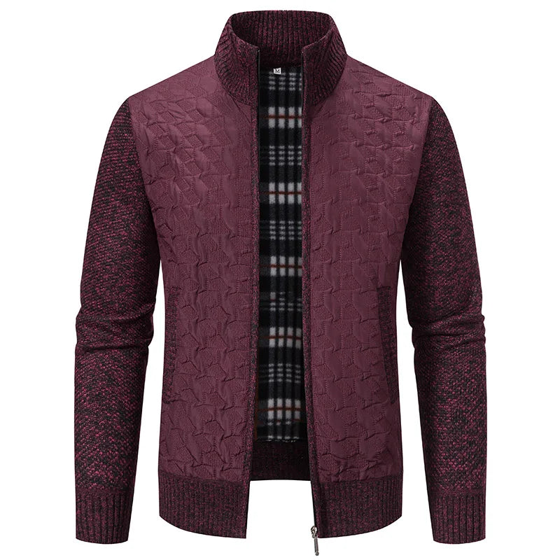 Men’s casual jacket with knitted sleeves