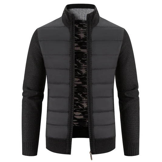 Men's knitted casual jacket with zipper