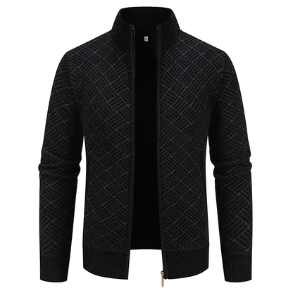 Men’s casual jacket with knitted sleeves