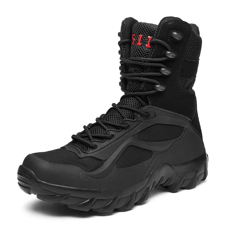 Men’s Tactical Boots – Waterproof – Ankle Support – Breathable Mesh – Rugged Grip Sole