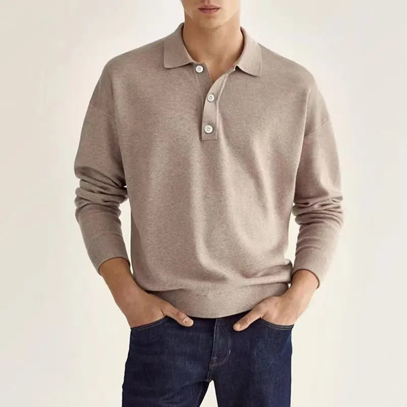 Polo shirt men’s long-sleeved slim fit