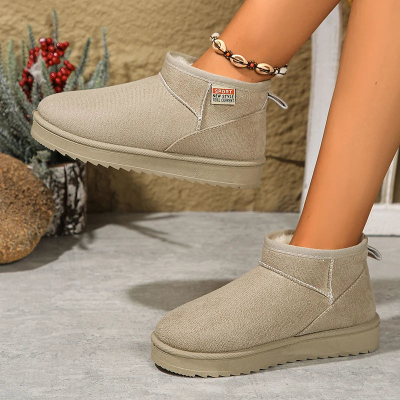 Women’s Ankle Boots – Suede Look – Fleece Lined – Supportive Sole – Casual Comfort