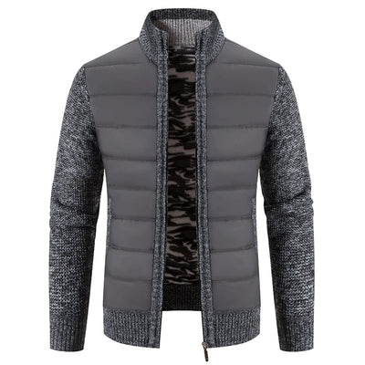 Men's knitted casual jacket with zipper