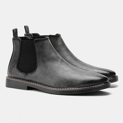 Men’s Chelsea Boots – Leather – Elastic Sides – Ankle Length – Classic Fit