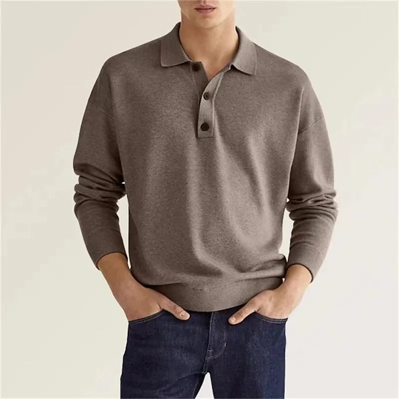 Polo shirt men’s long-sleeved slim fit