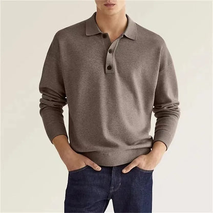 Polo shirt men’s long-sleeved slim fit