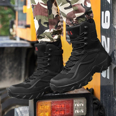 Men’s Tactical Boots – Waterproof – Ankle Support – Breathable Mesh – Rugged Grip Sole