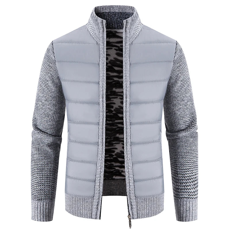 Men's knitted casual jacket with zipper