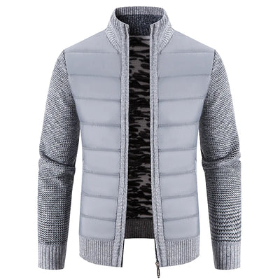 Men's knitted casual jacket with zipper
