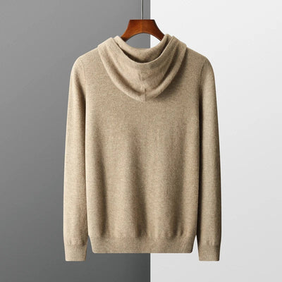 Men’s Hoodie – Cashmere Knit – Classic Fit – Ribbed Cuffs – Hooded Casual Wear