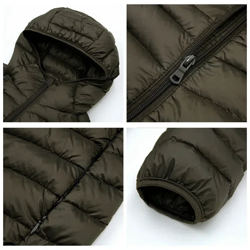 Men's hooded winter down jacket