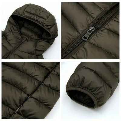 Men's hooded winter down jacket
