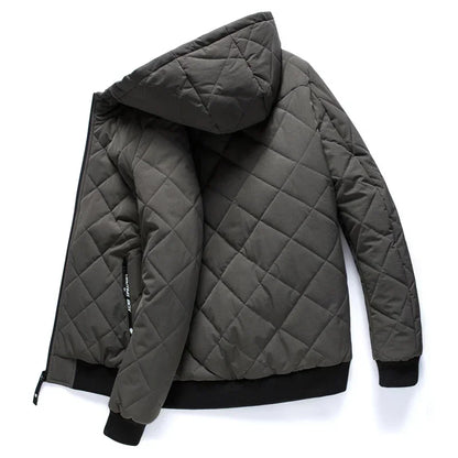 Men's quilted jacket with hood