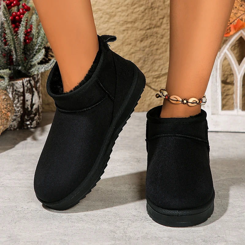 Women’s Ankle Boots – Suede Look – Fleece Lined – Supportive Sole – Casual Comfort