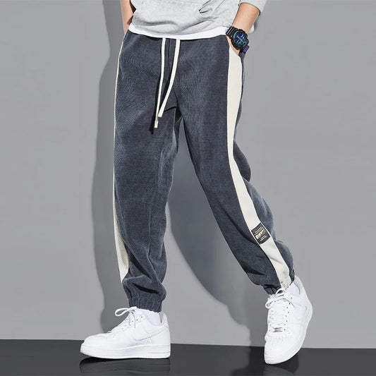 Men's corduroy patchwork pants