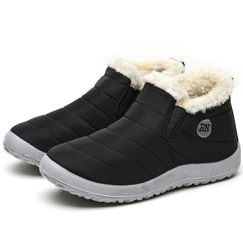 Women’s Ankle Boots – Fur Lined – Slip-On – Water Resistant – Supportive Sole