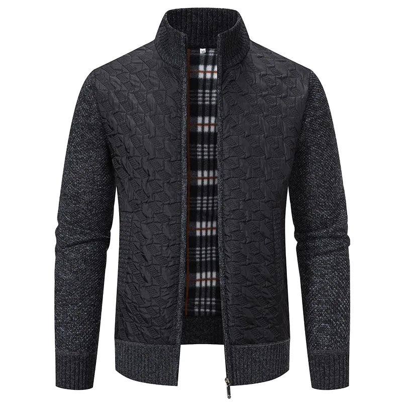 Men’s casual jacket with knitted sleeves