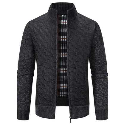 Men’s casual jacket with knitted sleeves