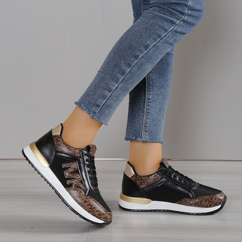 Women’s Sneakers – Low-Top Mesh – Cushioned Sole – Casual Athletic Fit