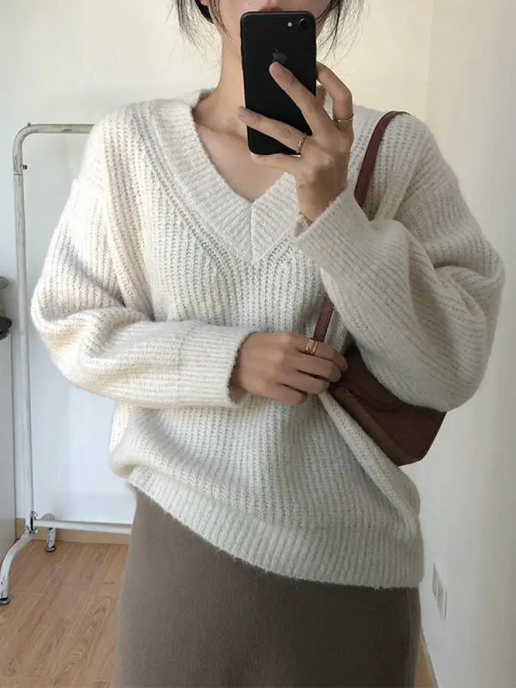 Dames oversized dikke trui pullover