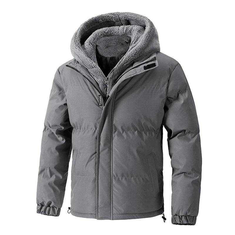 Men's hooded fleece-lined parka jacket