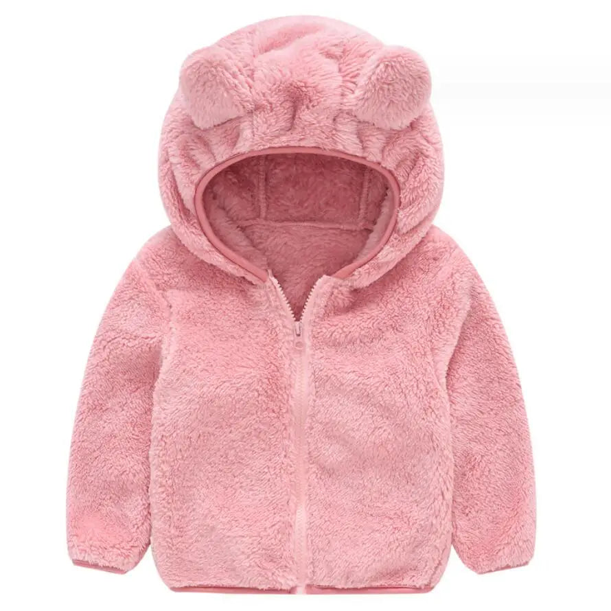 Baby fleece winterjas met capuchon schattige berenoren warme jas